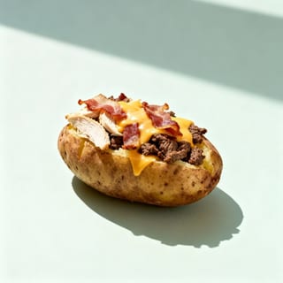 Chicken, Beef, Bacon Baked Potato